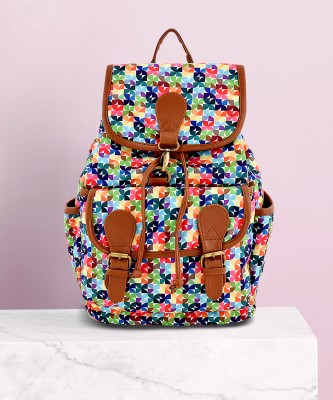 Marissa PRINTED CANVAS MULTI FLORAL BACKPACK BAG FOR GIRLS AND WOMEN 15 L Backpack(Multicolor)