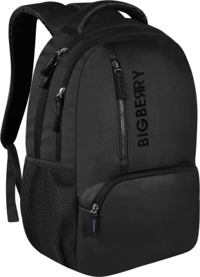 BIGBERRY NEWAGE 28 Ltrs genuine PU Black Backpack with Multiple Compartments & organiser 28 L Laptop Backpack(Black)