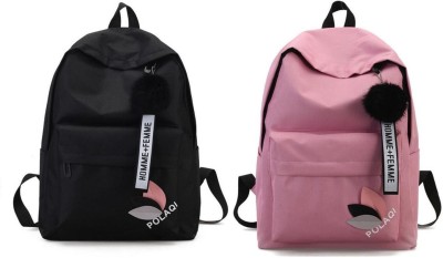 HouseOfCommon Stylish and Casual Backpack for Women and Girls. 15 L Backpack(Black, Pink)