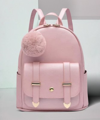 Bizarre Vogue Pompom Style Backpack 3 L Backpack(Pink)