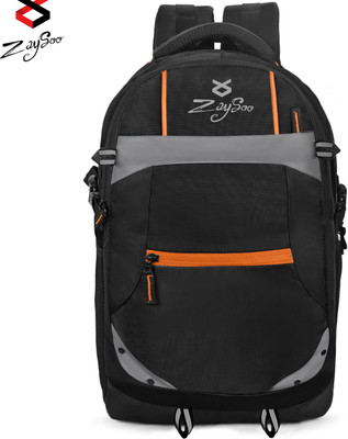 zaysoo Unisex backpack with reflective strip along with rain cover 40 L Backpack(Black)