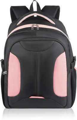 PREVAILER Water-Resistant Backpack for School, College, Travel & Casual Daily Use 30 L Laptop Backpack(Black, Pink)
