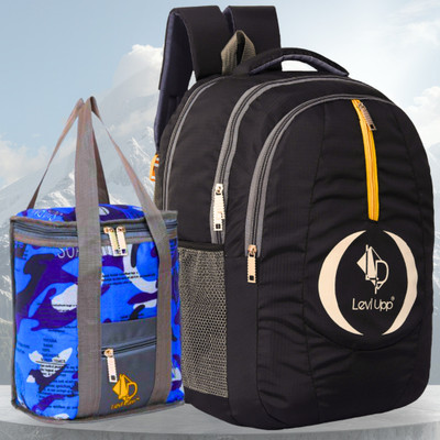 levlupp Stylish Multipurpose Backpack with Free Insulated Lunch Bag Combo 40 L Backpack(Black)
