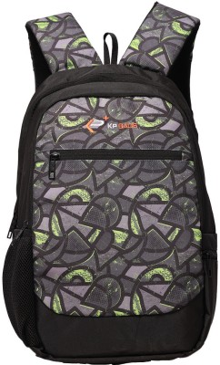 KP Bags Multi Purpose Unisex, 4 Compartments, Bottle Holder, College, Travel Backpack 17 L Backpack(Black, Green)