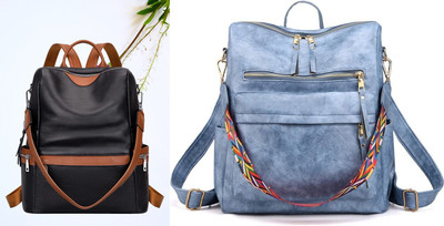 Spinsell Leather Backpack Purse For Girs and Women For Office and Travel 24 L Backpack(Black, Blue)