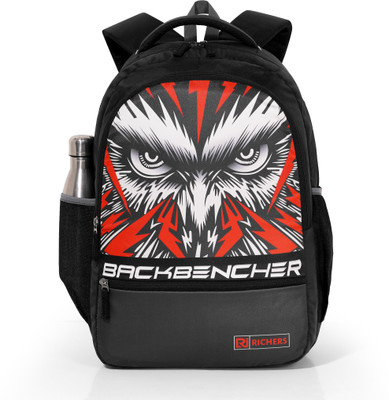 Richers CasualBackpack in Black Polyester Spacious Compartments & Hidden Storage 35 L Backpack(Black)