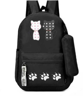 Flamebird BLACK DOUBLE CAT BACKPAVK67Y_11 10 L Backpack(Black)