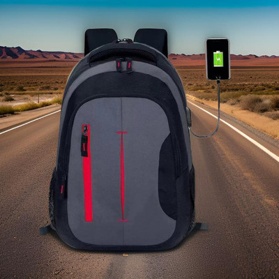 JairaJ backpack bag laptop bag school backpag(19.1*14) 38.1 L Laptop Backpack(Red, Grey, Black)