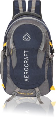 AEROCRAFT Large 45 L Laptop Backpack Hammer 45L- Hi Storage Travel Laptop Backpack With IPX4 Water Rasistant and Upto 17.3 Inch Laptop with Rain Cover and Internal Organiser for Office/School/College/Travel Spacy unisex Backpack (Blue, Grey) 45 L Laptop Backpack(Blue)