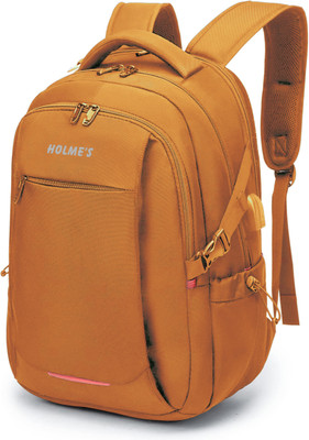 HOLME'S Laptop Backpack 2013 Unisex With USB Port Heavy Duty Backpack And Rain Cover 35 L Laptop Backpack(Orange)