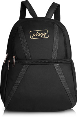 PLAYYBAGS Elegant Black Backpack with Gold Zippers – 15 inch Laptop & Travel Bag 15 L Backpack(Black)