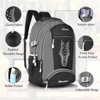 HINEX BAGS 35 L SCHOOL BAG MEN BACKPACK LAPTOP BAG 35 L Laptop Backpack(Black)