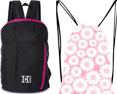 H-Hemes Stylish Beautiful Elegant Backpack for Men Women Boys Girls 12 L Backpack(Black, Pink, Black)
