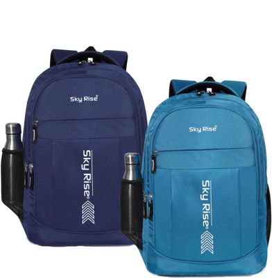SKY RISE Pack of 2 Durable Laptop & Study Backpacks with Bottle Holder 35 L Backpack(Multicolor)