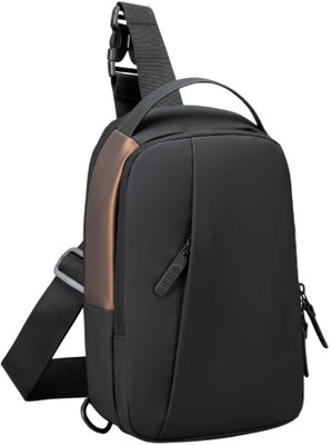 PRANIJ Anti-theft Crossbody USB Charging Sport Shoulder Bag For Hiking Travel Men Women 2 L Backpack(Black, Brown)