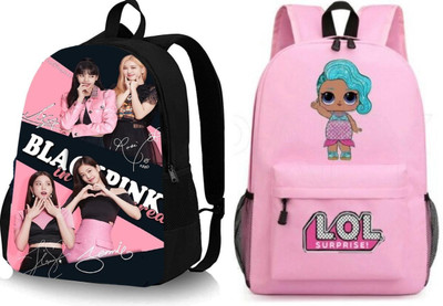khatushyam collection A_DGTL-028_@@_1PC & LOL-PRINTPINK-1PC_abc 30 L Backpack(Black, Pink)