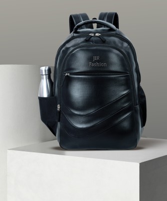 jir fashion For Men and Women Vegan Leather School College Bag 30 L Laptop Backpack(Black)