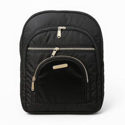 Prapt Trader Multi-Pocket Backpack with Gold Zippers 25 L Backpack(Black)
