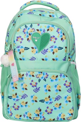 Stryker Medium 30L Backpack Polyester DESIGNER FLOWER PRINT School Backpack for Girls 30 L Laptop Backpack(Green, Multicolor)