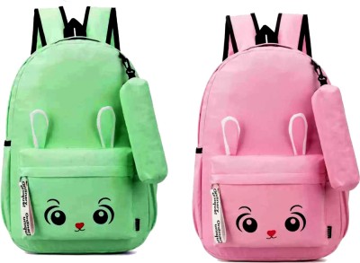 Flamebird PINK BUNNY6T_10 15 L Backpack(Black, Grey, Green, Pink)