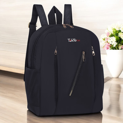 Tokyo Trek Lightweight Design Parachute Fabric DayDreamer Backpack 15 L Backpack(Black)