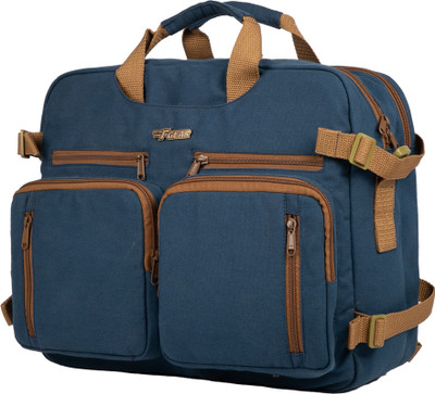 F Gear Dyad Navy Canvas 2in1 Messenger Bag 21 L Laptop Backpack(Blue)