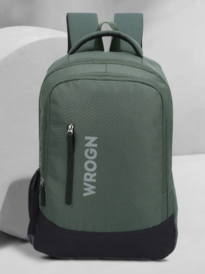 WROGN with USB Charging port and 15.6-inch with two Compartment bag 35 L Laptop Backpack(Green, Black)