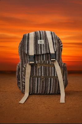 SWASTIKA Large 25L Cotton Canvas Backpack | Ethnic Style Bag for Men & Women 25 L Backpack(Purple)