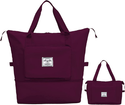 Smartcraft 30L Bagpack Foldable Travel Bag Foldable Travel Duffle Bags-Maroon Duffel Without Wheels