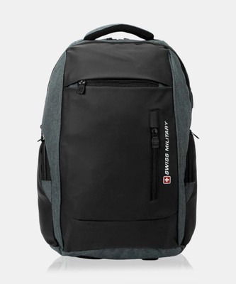 SWISS MILITARY with Rain Cover 26 L Laptop Backpack(Black)
