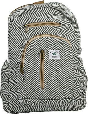 Onish Backpack – Eco-Friendly Handcrafted Bag with Chevron Pattern 10 L Laptop Backpack(Grey, White)