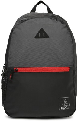 HRX by Hrithik Roshan Unisex Grey & Black Colourblocked Lifestyle Backpack 23 L Backpack(Black, Grey)