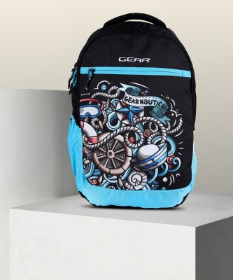 Gear GRAFFITTI WITH RAINCOVER BACKPACK 29 L Backpack(Black, Blue)