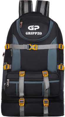 Grippzo Outdoor 60L Trekking Backpack – Travel Hiking Camping Bag 60 L Backpack(Black)