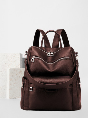 WomenBuzz Purse for Women Convertible Travel Vintage PU Leather Shoulder 25 L Backpack(Brown)