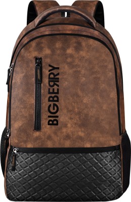 BIGBERRY Newage classic genuine PU Backpack with Multiple Compartments & organiser 28 L Laptop Backpack(Brown)