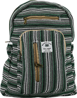 Onish Backpack – Eco-Friendly Handcrafted Bag with Chevron Pattern, Green 10 L Laptop Backpack(Green, White)