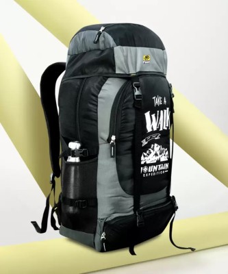 Fast Fashion Outdoor Sport Hiking Rucksuck Travel Bag Daypack 70 L Laptop Backpack(Grey, Black)