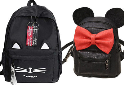 khatushyam collection A_BLK__CAT__1 A & MICKY BLACK GIRL BACKPACK_abc 30 L Backpack(Black, Black)