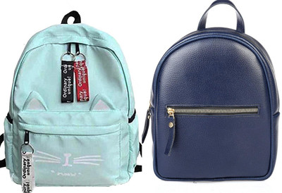 Shishtha A_CT_GRN_@_1 & leather look blue backpack_12_abc 30 L Backpack(Green, Black)