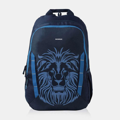 RICHPACK Lion Edition Laptop Backpack | Bold Printed School Backpack with Compartments 30 L Backpack(Blue)