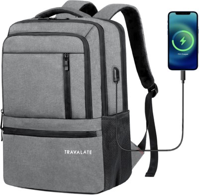 Travalate Laptop Backpack with USB Charging Port for Travel, Office, Collage, Business Bag 24 L Laptop Backpack(Grey)