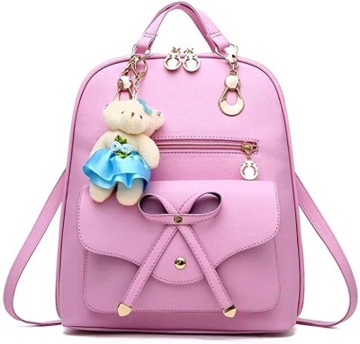 Bizarre Vogue cute bowknot teddy 3 L Backpack(Pink)