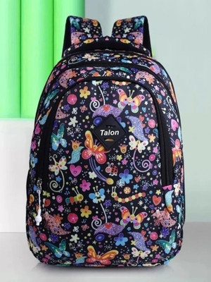 HouseOfCommon Fancy Printed Design School Tuition College Bag For Boys & Girls 30 L Backpack(Black, Purple)