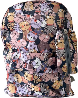 Allwyn Printed NavyBlue-Kittens School/College Waterproof Bag for Girls 5 L Backpack(Blue)