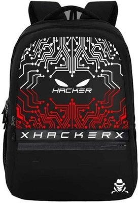 Milan Craft Hacker Themed Laptop Backpack for Boys Circuit Design Printed College/School Bag 30 L Laptop Backpack(Red, Black)