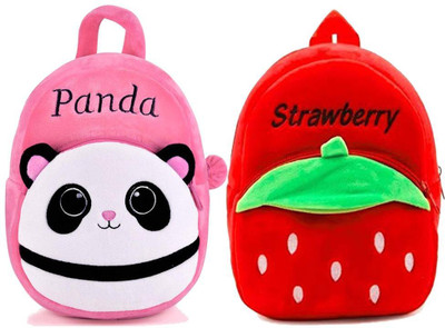 Aveek BM-Latch_combo of 2 red strawberry, pink panda_1282 12 L Backpack(Multicolor)
