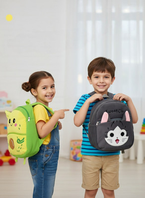 MAHAMMAD ENTERPRISE Adorable 3D Animal & Fruit Cartoon Backpack for Kids COMBO[P-2] 8 L Backpack(Multicolor)