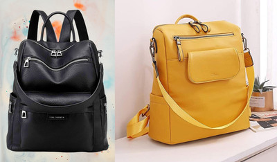 Spinsell Medium 25 L Backpack Fashion Anti-theft Purse for Women Travel 25 L Backpack(Black, Yellow)