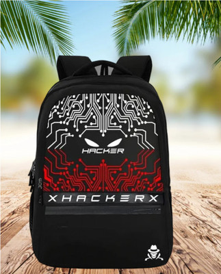 Arihant Collection Hacker Design Bag Trendy & Stylish Laptop & School Bag for Teens, Students 45 L Laptop Backpack(Red, Black)